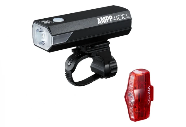 Paire D'Eclairages Cateye AMPP 400 Et Viz 150 + Wearable X 3 Paire D'Eclairages Cateye AMPP 400 Et Viz 150 + Wearable X
